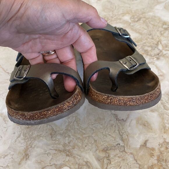 Mephisto Dual Strap Buckle Leather Sandals - Picture 9 of 14